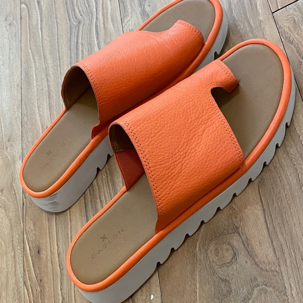 Caslon Vibrant Orange Slide Sandals